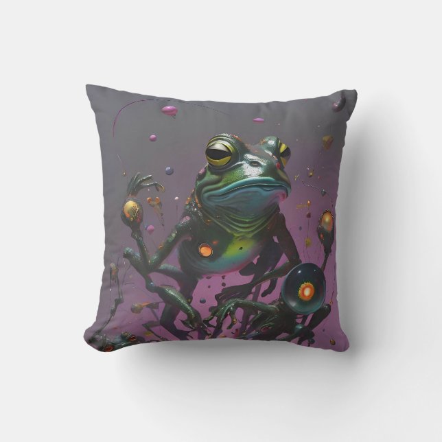 Frog It All II  Throw Pillow (Front)