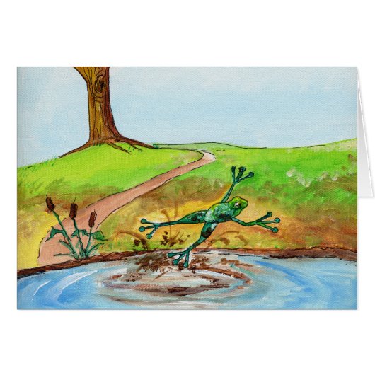 Frog jumping through the Mud Cards (Front Horizontal)