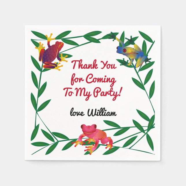 Frog Jungle Zoo Napkins (Front)