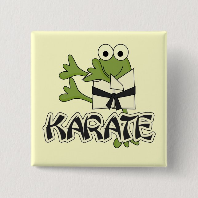 Frog Karate Tshirts and Gifts Button (Front)