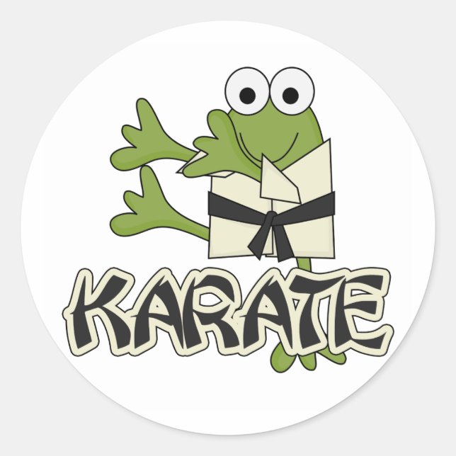 Frog Karate Tshirts and Gifts Classic Round Sticker (Front)