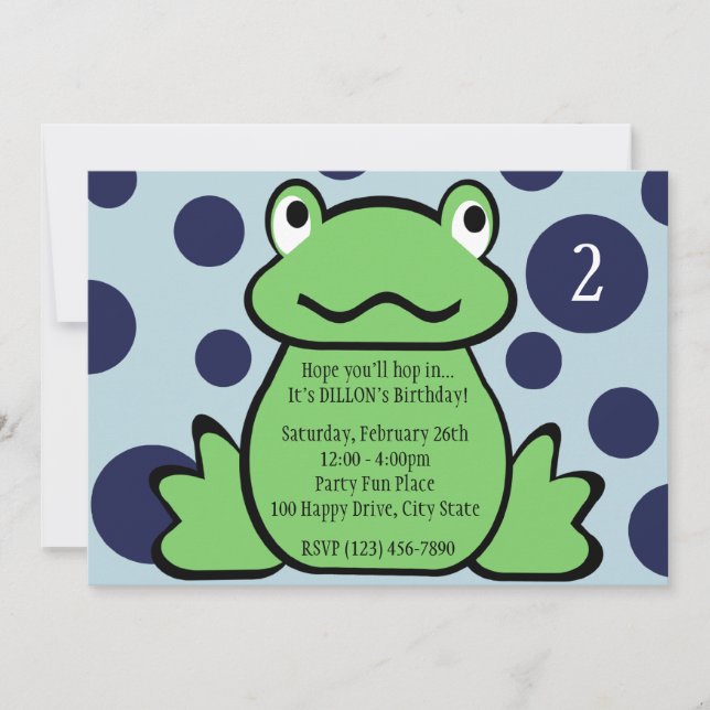 Frog Kids Birthday Invitation (Front)