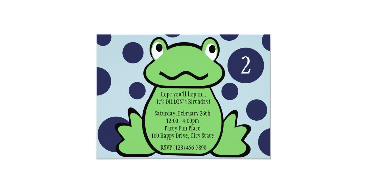 Frog Kids Birthday Invitation