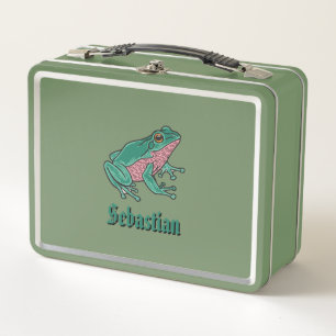 Frog Kids customizable Metal Lunch Box