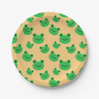 Frog kids party tableware Cute Green Toad Froggy P