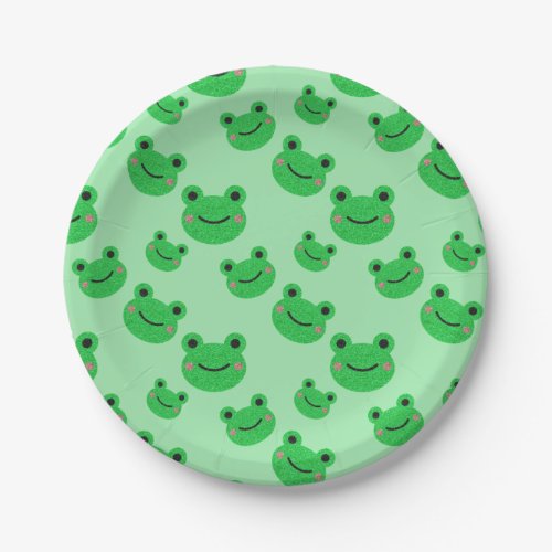 Frog kids party tableware Cute Green Toad Froggy P Paper Plates