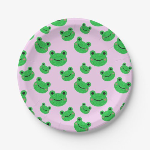 Frog kids party tableware Cute Green Toad Froggy Paper Plates
