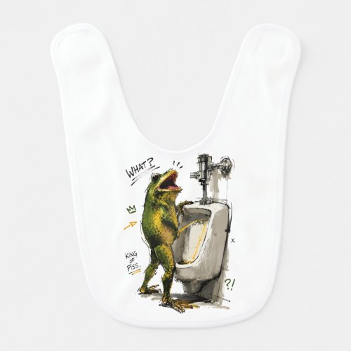Frog King Bathroom Humor Baby Bib