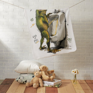 Frog King Bathroom Humor Baby Blanket