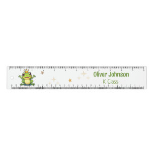 Frog King Cartoon Back To School Name And Class Ruler