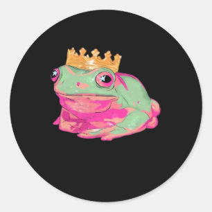 Frog King Funky Meme Classic Style Classic Round Sticker