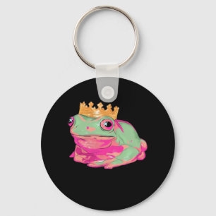 Frog King Funky Meme Classic Style Keychain