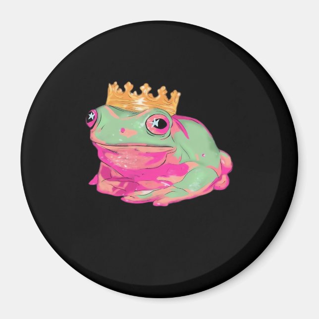 Frog King Funky Meme Classic Style Magnet (Front)