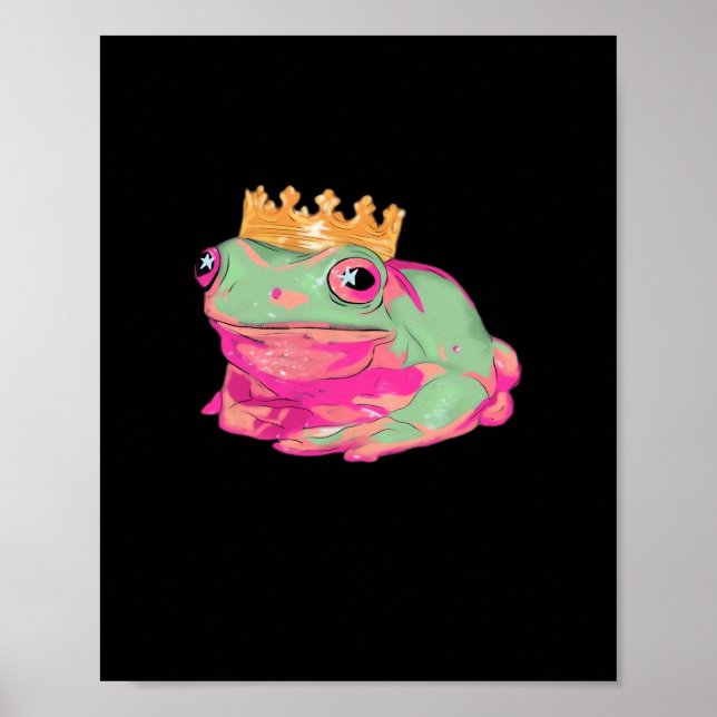 Frog King Funky Meme Classic Style Poster (Front)