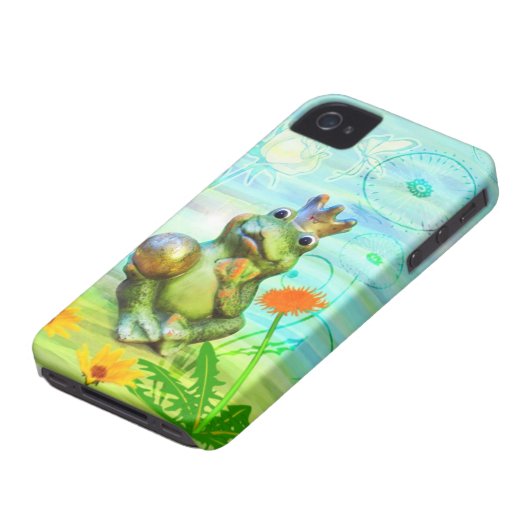 Frog King with flowers iPhone shell Case-Mate iPhone Case (Bottom)