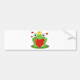 Frog King with Heart Bumper Sticker