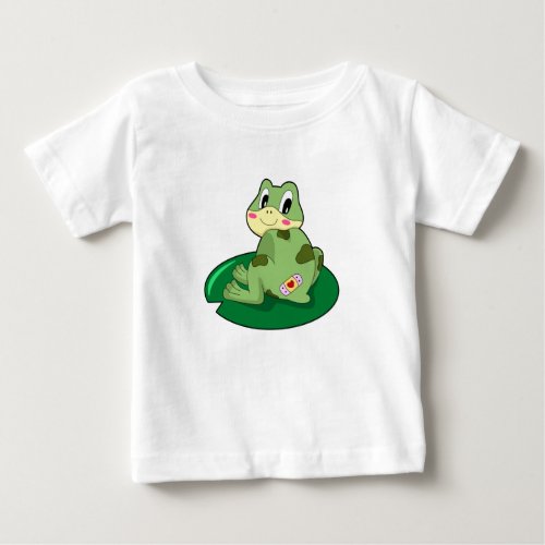 Frog Leaf Heart Plaster Baby T_Shirt