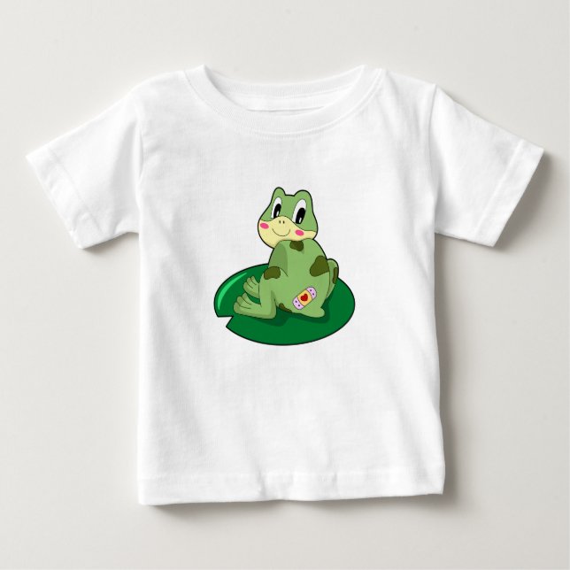 Frog Leaf Heart Plaster Baby T-Shirt (Front)