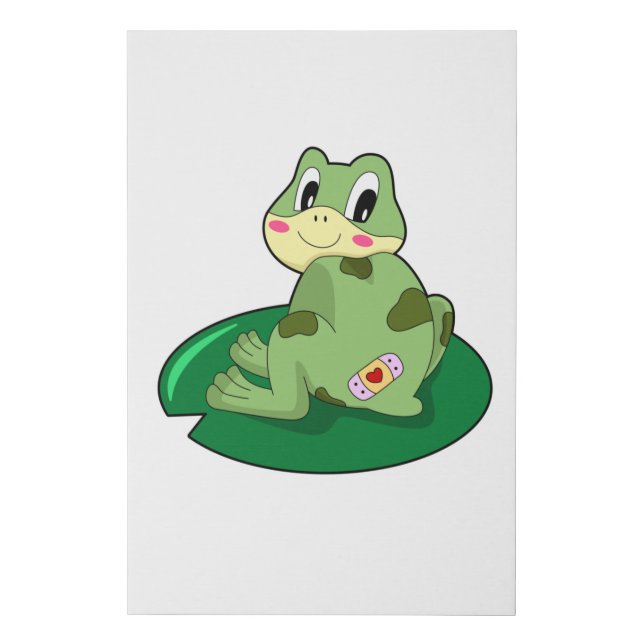 Frog Leaf Heart Plaster Faux Canvas Print (Front)