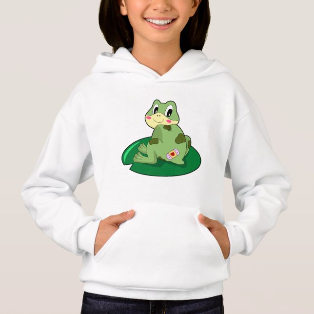 Frog Leaf Heart Plaster Hoodie (Front)