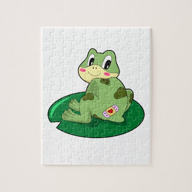 Frog Leaf Heart Plaster Jigsaw Puzzle (Vertical)