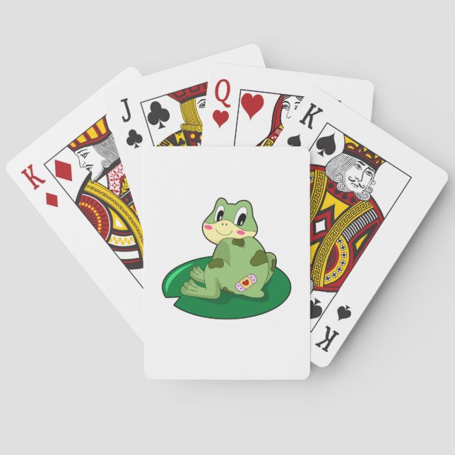 Frog Leaf Heart Plaster Poker Cards (Back)