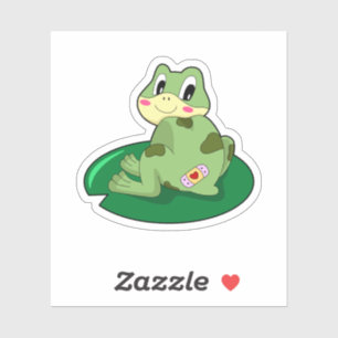 Frog Leaf Heart Plaster Sticker