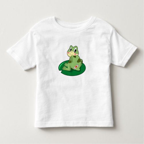 Frog Leaf Heart Plaster Toddler T_shirt