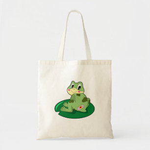 Frog Leaf Heart Plaster Tote Bag