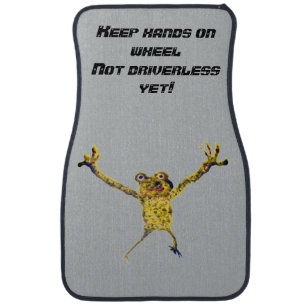 Frog Leaping Not Driverless Yet Funny Animal Art Car Mat
