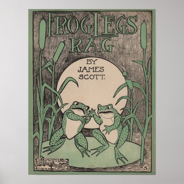 Frog Legs Rag Sheet Music Poster Print Vintage (Front)