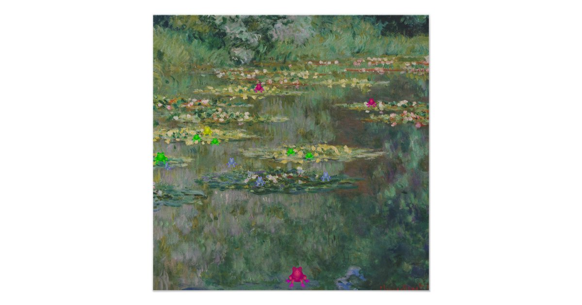 Frog Lily Pad Monet Poster | Zazzle