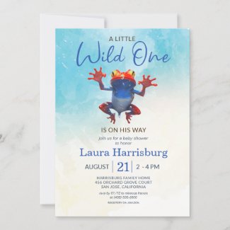 Frog Little Wild One Watercolor Baby Shower