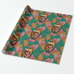 Frog Love cute hearts designs I love froggys Wrapping Paper