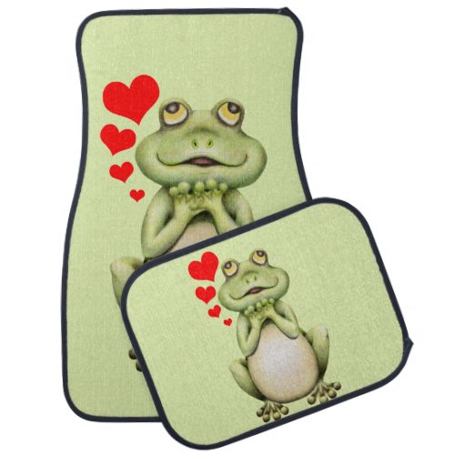 Frog Love Drawing Car Mat