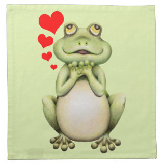 Frog Love Drawing Cloth Napkin