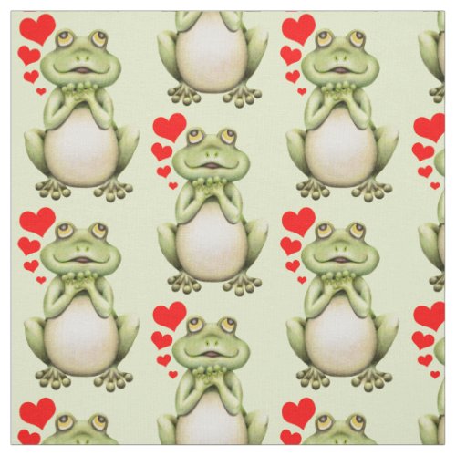 Frog Love Drawing Fabric