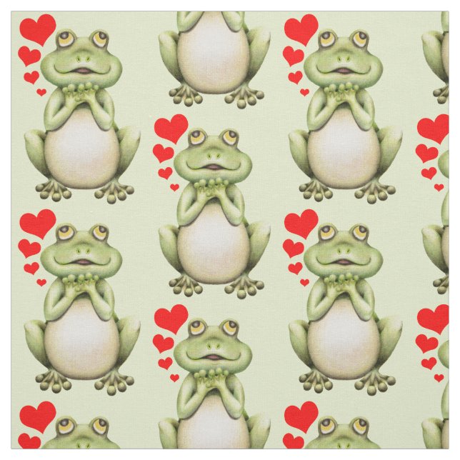 Frog Love Drawing Fabric (Swatch)