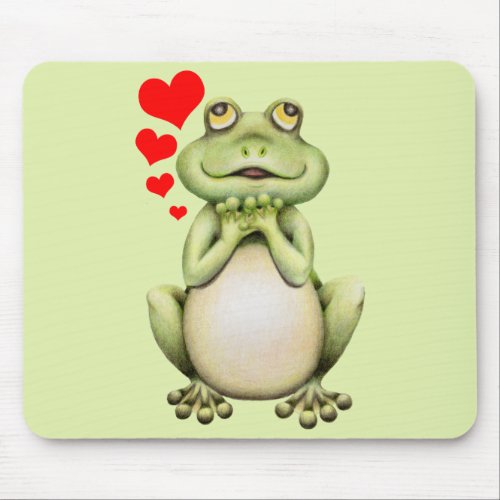Frog Love Drawing Mouse Pad