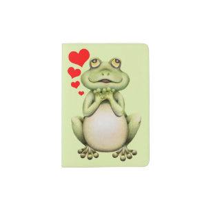 Frog Love Drawing Passport Holder