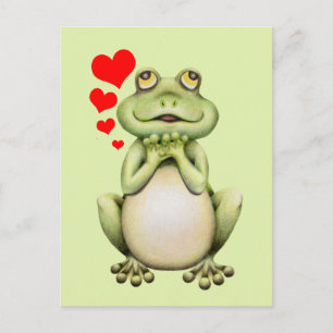 Frog Love Drawing Postcard