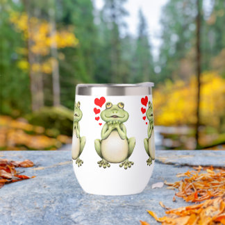 Frog Love Drawing Thermal Wine Tumbler
