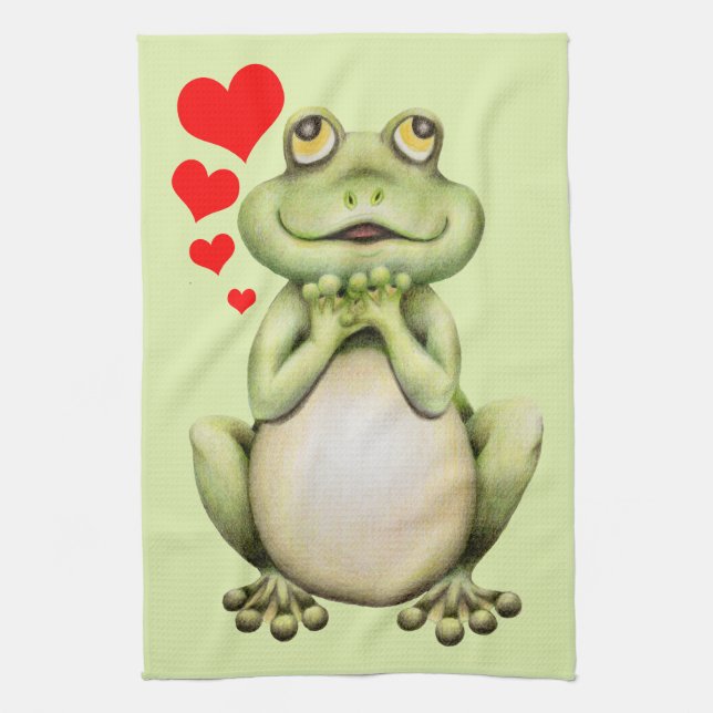Frog Love Drawing Towel (Vertical)