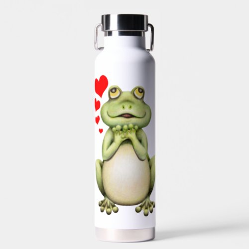 Frog Love Drawing Water Bottle