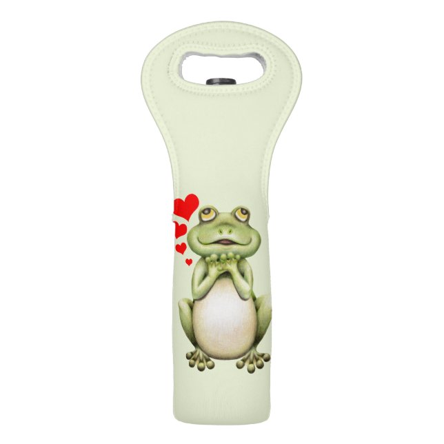 Frog Love Drawing Wine Bag (Front)