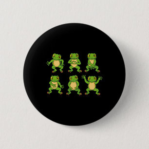 Frog Lover Kids Cute Dancing Frogs  Button