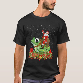 Frog Lover Xmas Gift Santa Riding Frog For Christm T-Shirt
