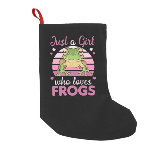 Frog Lovers Sweet Animals For Girls Pink Small Christmas Stocking