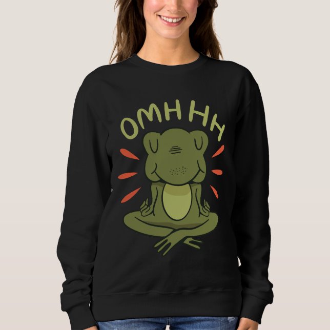 Frog Meditating In A Yoga Position Sweatshirt (Front)