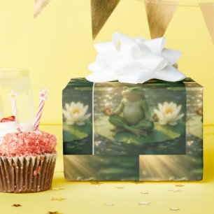 Frog Meditating On a Lily Pad Wrapping Paper